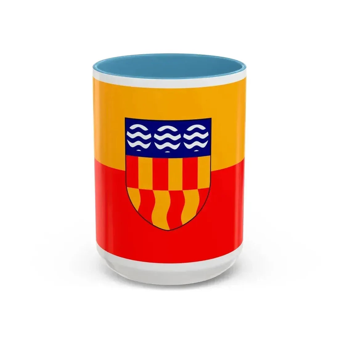Flag of Langford BC Canada - Accent Coffee Mug 15oz Light Blue - Go Mug Yourself