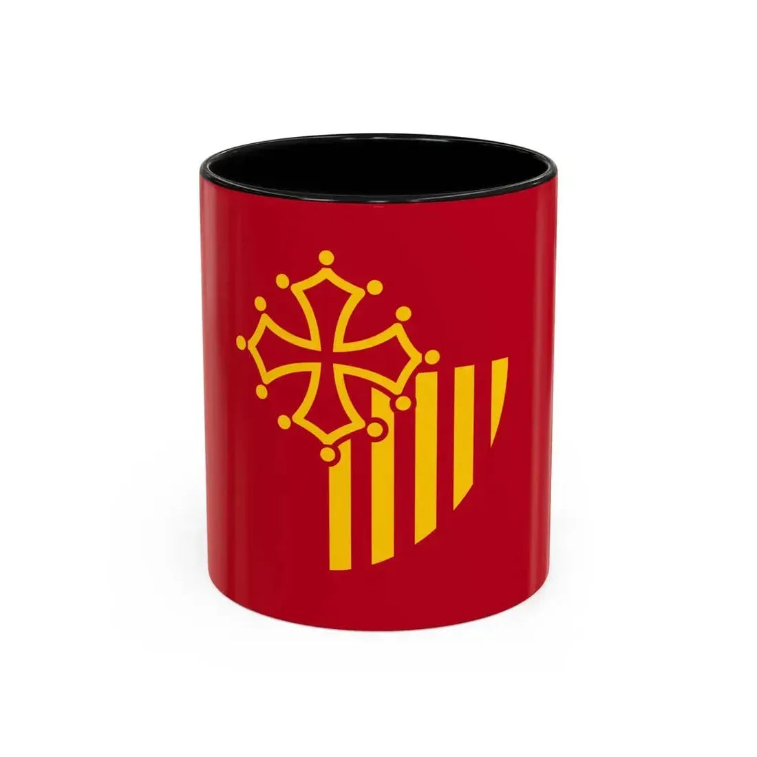 Flag of Languedoc Roussillon France - Accent Coffee Mug 11oz Black - Go Mug Yourself
