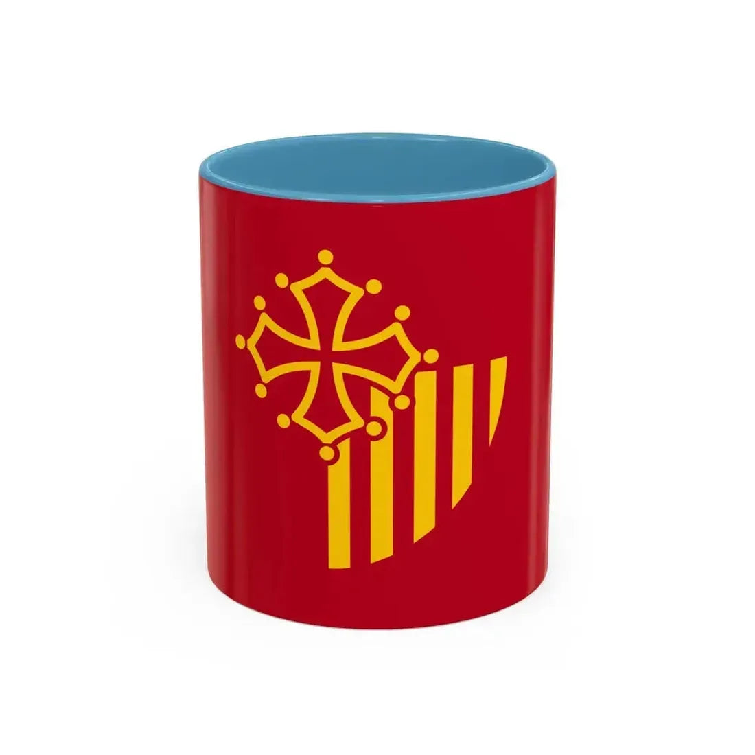 Flag of Languedoc Roussillon France - Accent Coffee Mug 11oz Light Blue - Go Mug Yourself