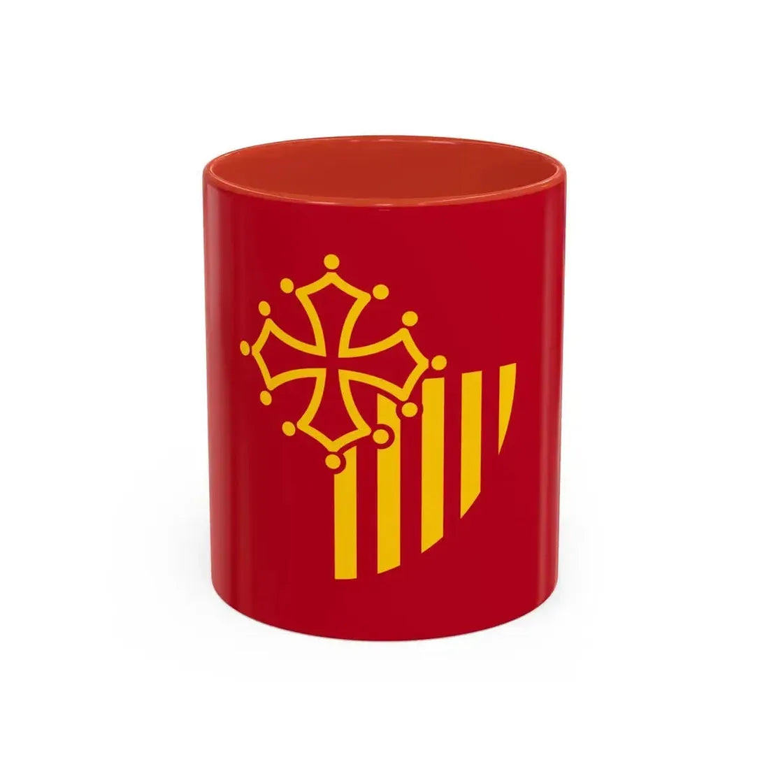 Flag of Languedoc Roussillon France - Accent Coffee Mug 11oz Red - Go Mug Yourself