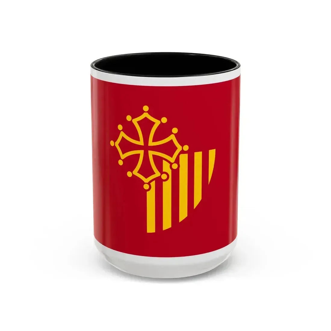 Flag of Languedoc Roussillon France - Accent Coffee Mug 15oz Black - Go Mug Yourself