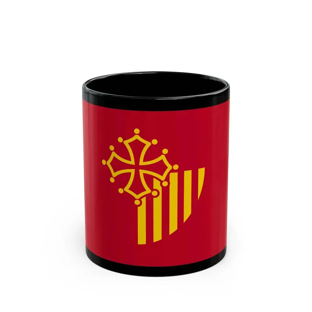 Flag of Languedoc Roussillon France - Black Coffee Mug 11oz - Go Mug Yourself