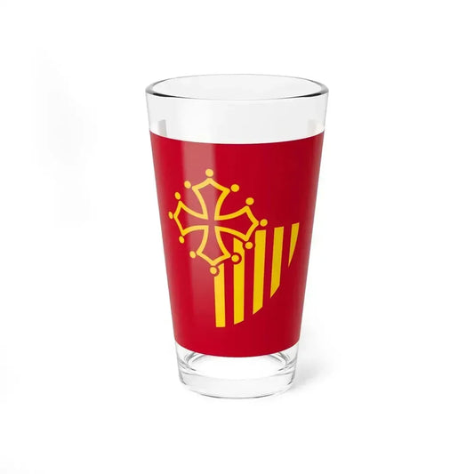 Flag of Languedoc Roussillon France - Pint Glass 16oz 16oz - Go Mug Yourself