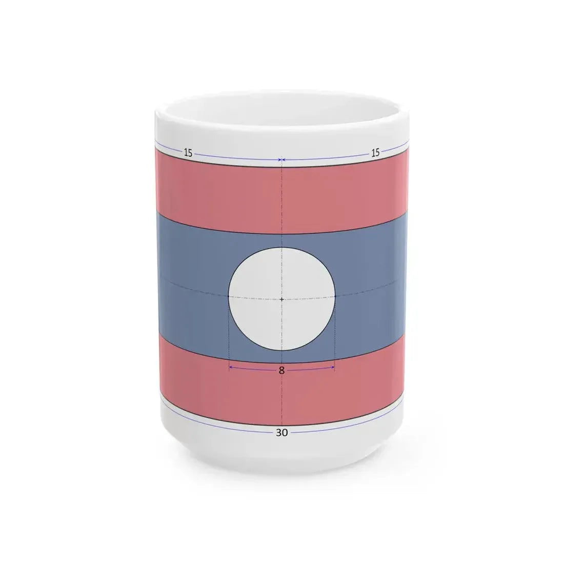 Flag of Laos construction sheet (Laos) White Coffee Mug 15oz - Go Mug Yourself