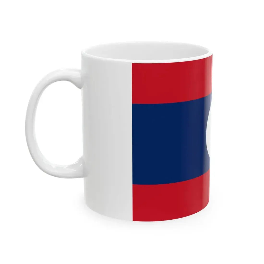 Flag of Laos (Laos) White Coffee Mug - Go Mug Yourself