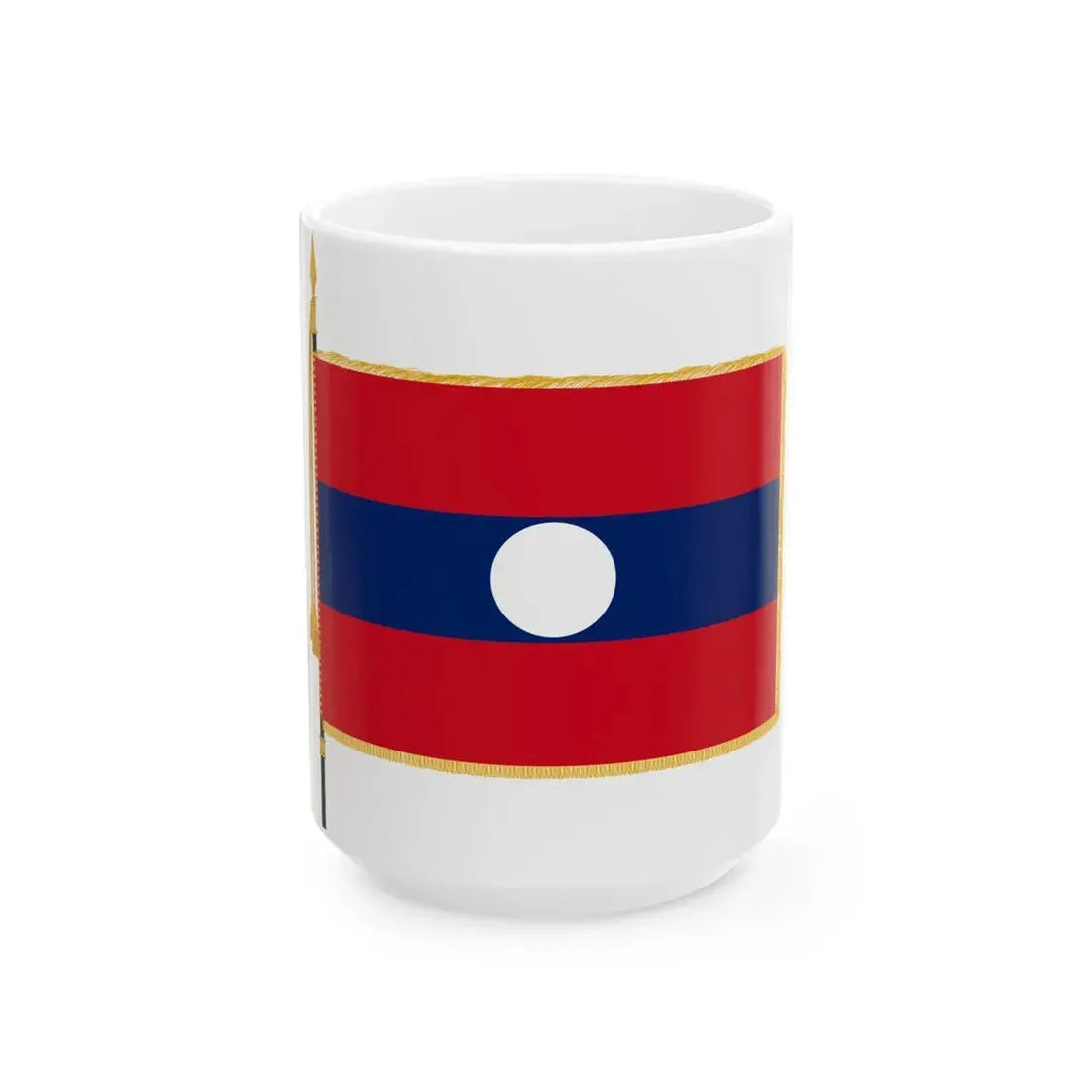 Flag of Laos parade (Laos) White Coffee Mug 15oz - Go Mug Yourself