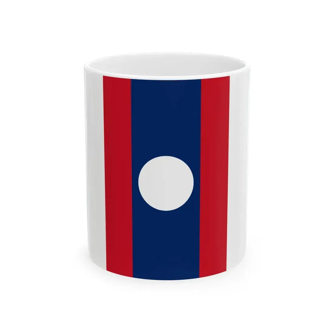 Flag of Laos vertical (Laos) White Coffee Mug 11oz - Go Mug Yourself