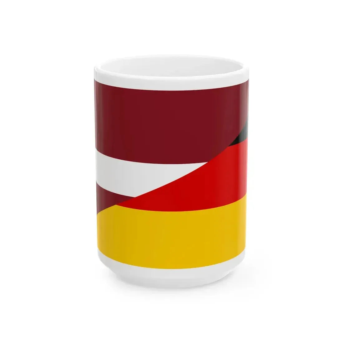 Flag of Latvia and Germany (Germany) White Coffee Mug 15oz - Go Mug Yourself