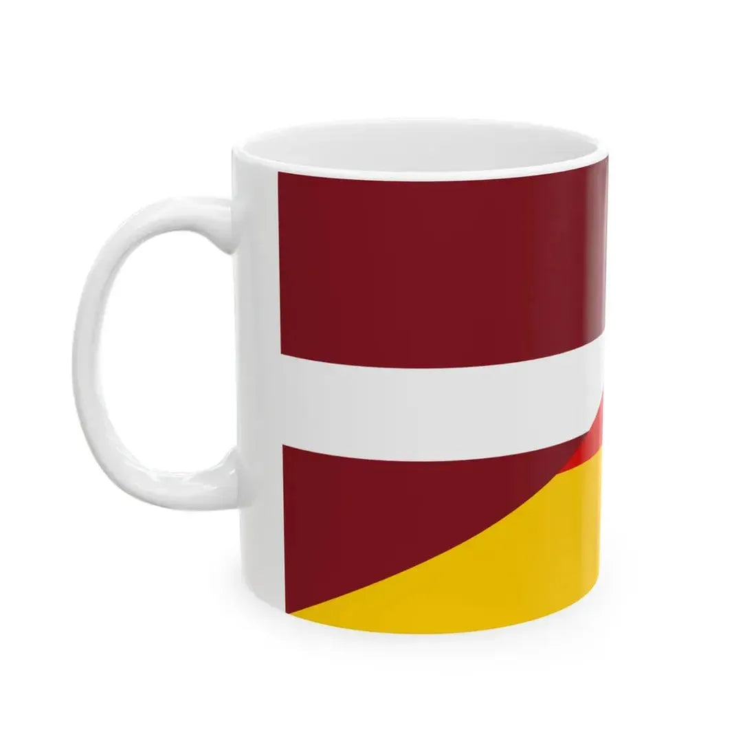 Flag of Latvia and Germany (Germany) White Coffee Mug - Go Mug Yourself