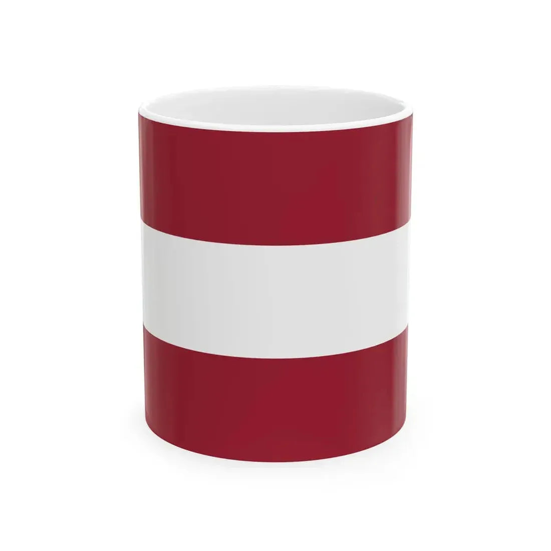 Flag of Latvia c. 1917-1919 variant (Latvia) White Coffee Mug 11oz - Go Mug Yourself