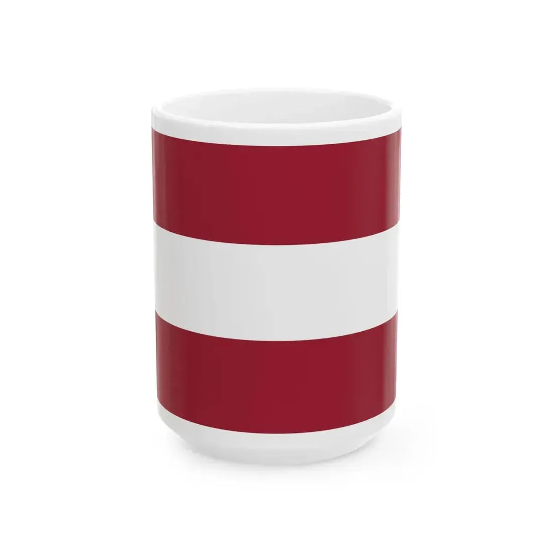 Flag of Latvia c. 1917-1919 variant (Latvia) White Coffee Mug 15oz - Go Mug Yourself