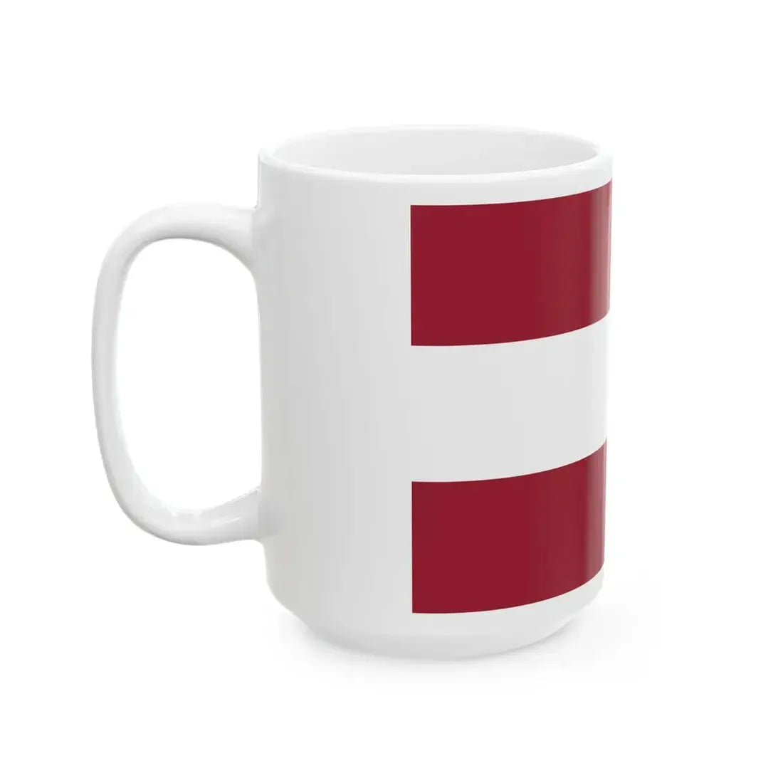 Flag of Latvia c. 1917-1919 variant (Latvia) White Coffee Mug - Go Mug Yourself