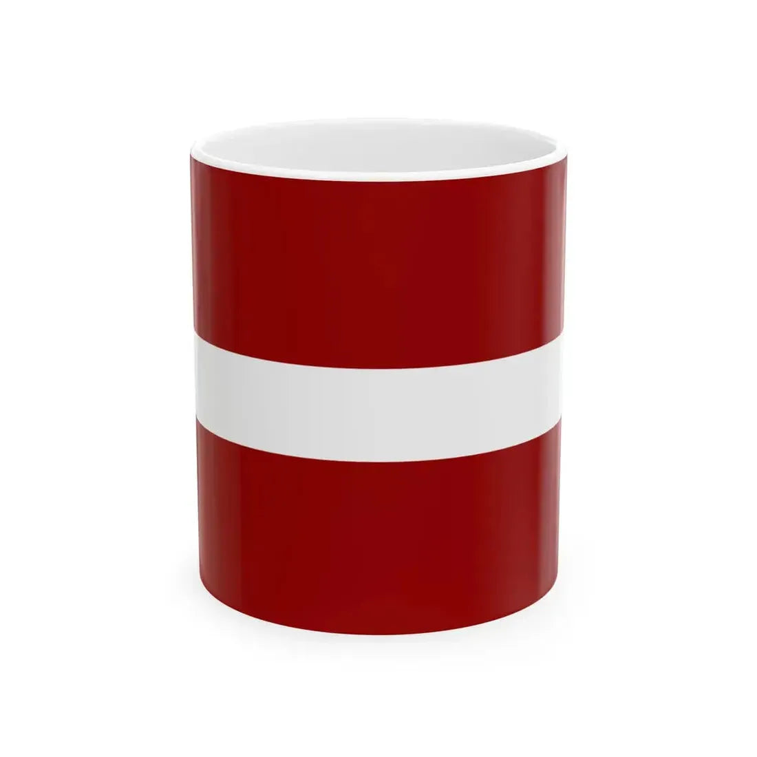 Flag of Latvia colors of 1990 (Latvia) White Coffee Mug 11oz - Go Mug Yourself
