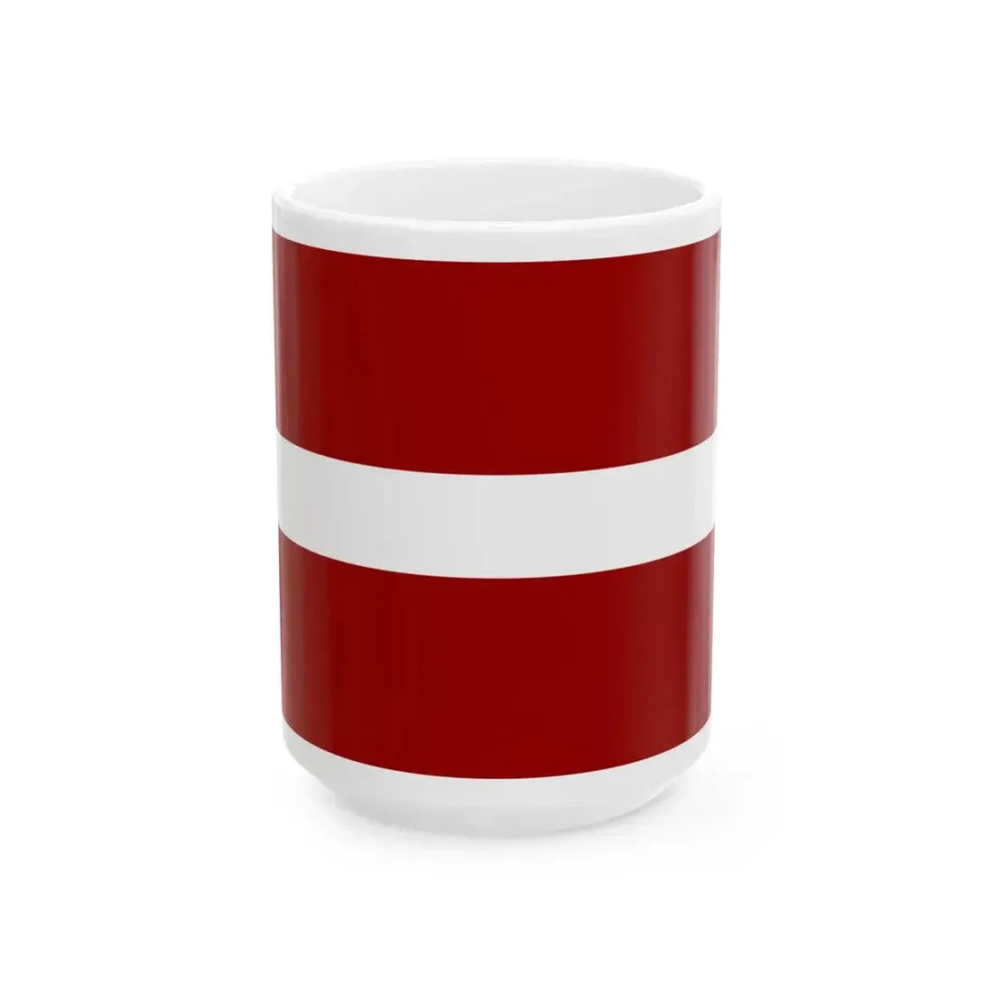 Flag of Latvia colors of 1990 (Latvia) White Coffee Mug 15oz - Go Mug Yourself