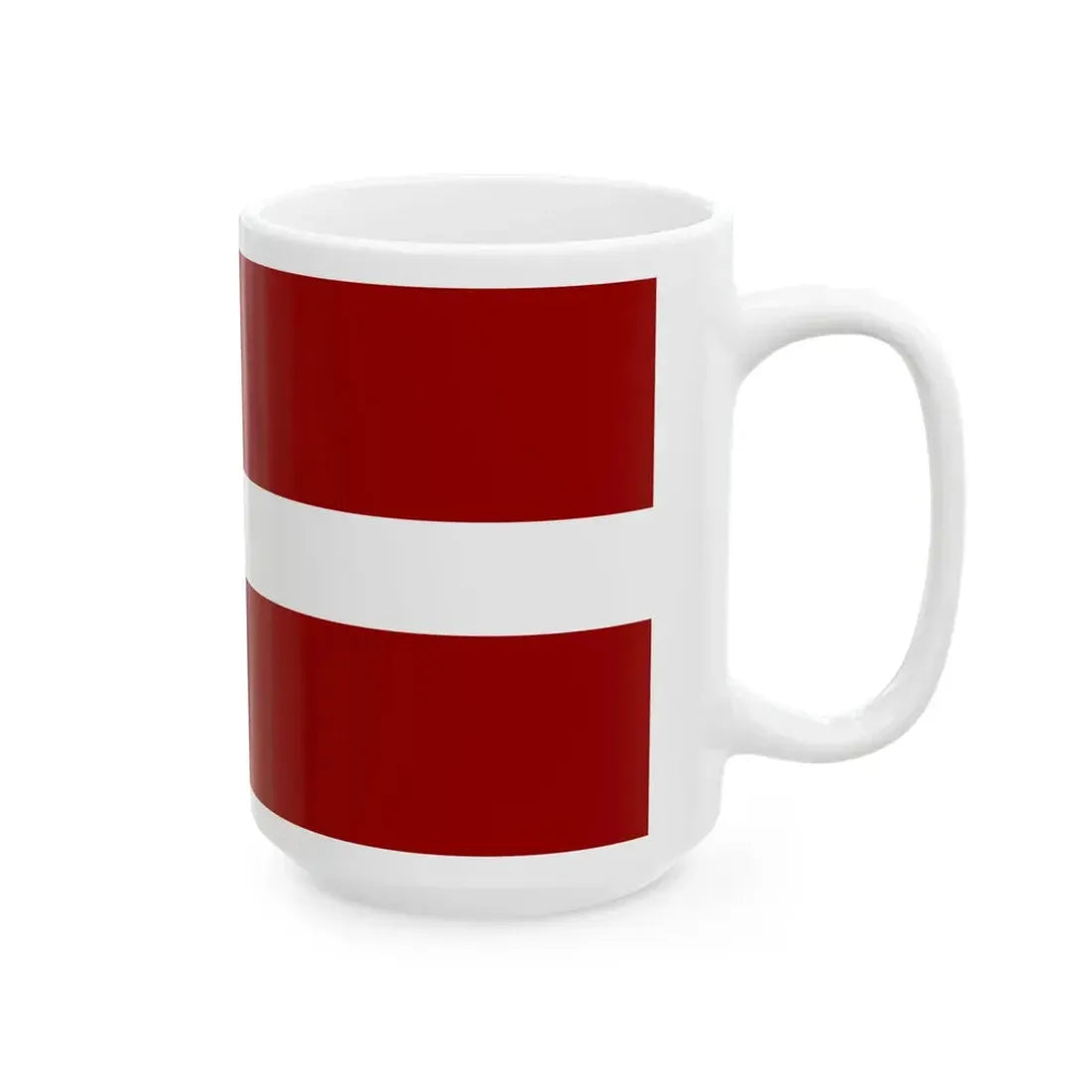 Flag of Latvia colors of 1990 (Latvia) White Coffee Mug - Go Mug Yourself
