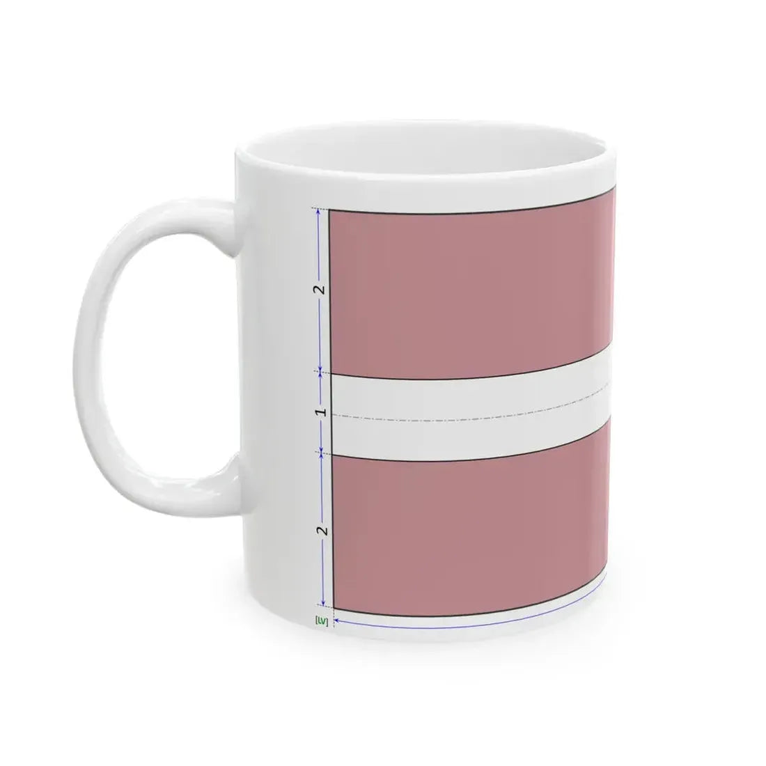 Flag of Latvia construction sheet (Latvia) White Coffee Mug - Go Mug Yourself