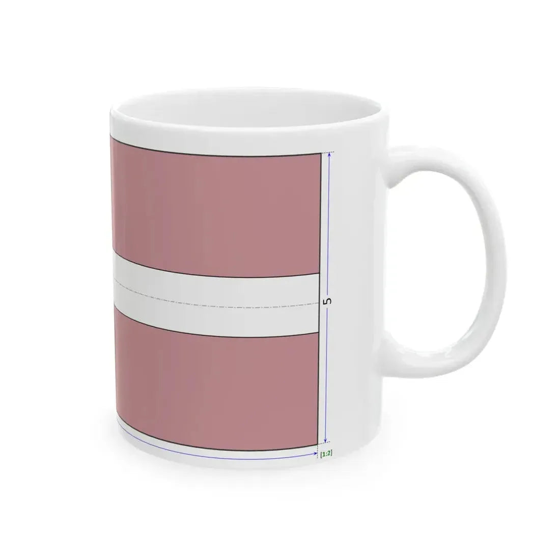 Flag of Latvia construction sheet (Latvia) White Coffee Mug - Go Mug Yourself
