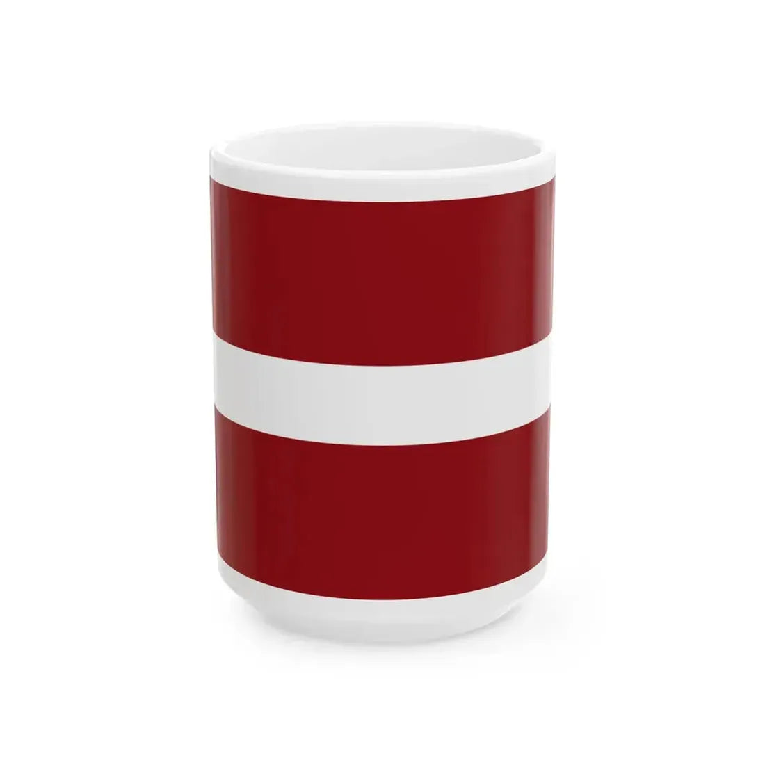 Flag of Latvia different red (Latvia) White Coffee Mug 15oz - Go Mug Yourself
