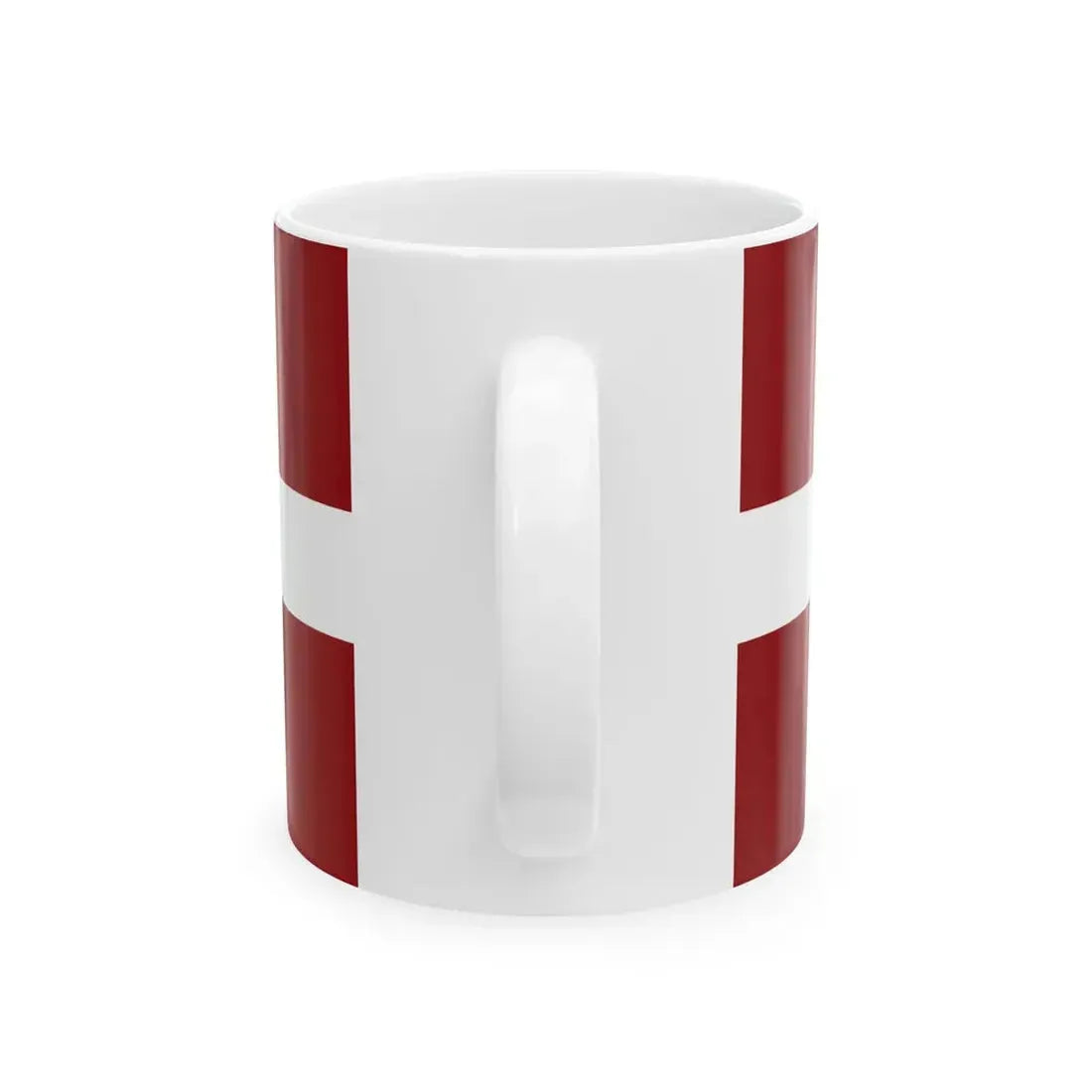 Flag of Latvia different red (Latvia) White Coffee Mug - Go Mug Yourself