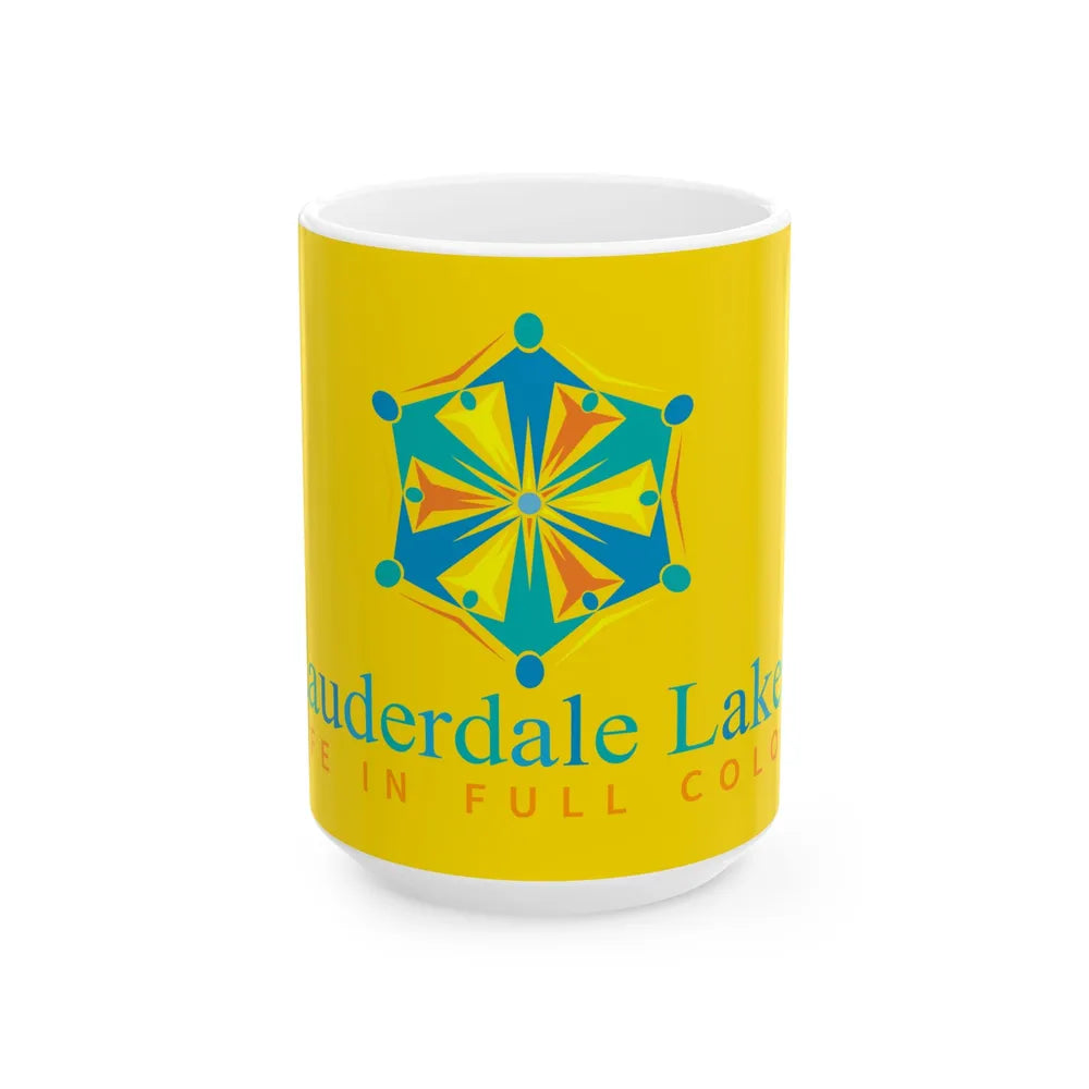 Flag of Lauderdale Lakes Florida (United States) White Coffee Mug 15oz - Go Mug Yourself