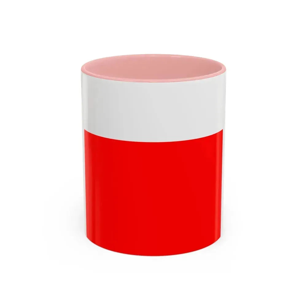 Flag of Lausanne Switzerland - Accent Coffee Mug 11oz Pink - Go Mug Yourself