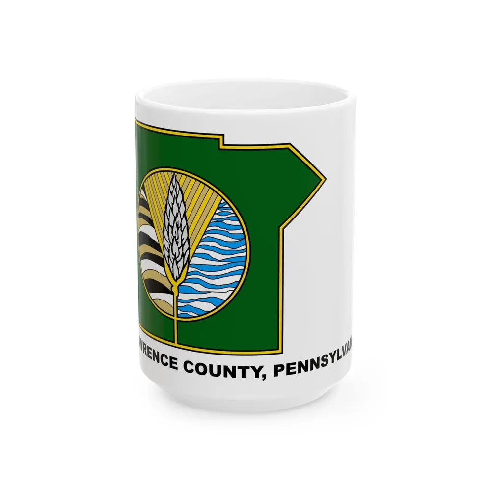 Flag of Lawrence County Pennsylvania (United States) White Coffee Mug 15oz - Go Mug Yourself