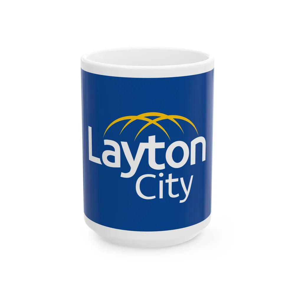 Flag of Layton Utah (United States) White Coffee Mug 15oz - Go Mug Yourself