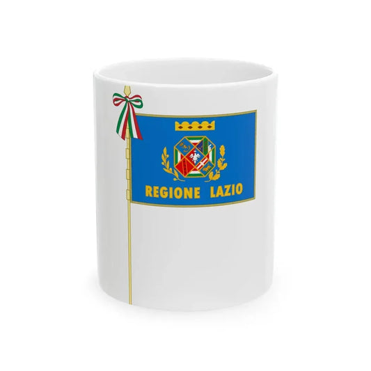 Flag of Lazio Complete (Italy) White Coffee Mug 11oz - Go Mug Yourself