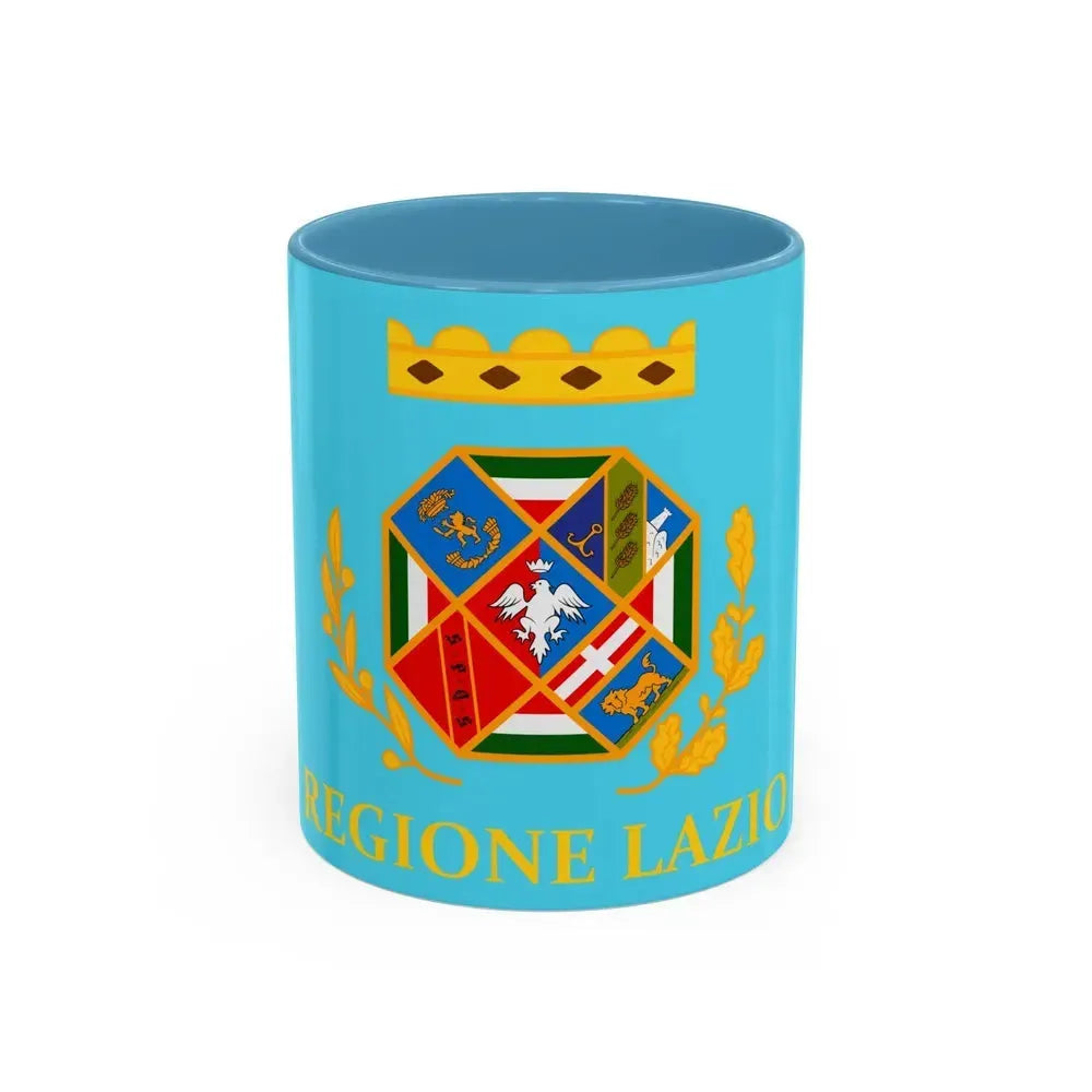 Flag of Lazio Italy - Accent Coffee Mug 11oz Light Blue - Go Mug Yourself