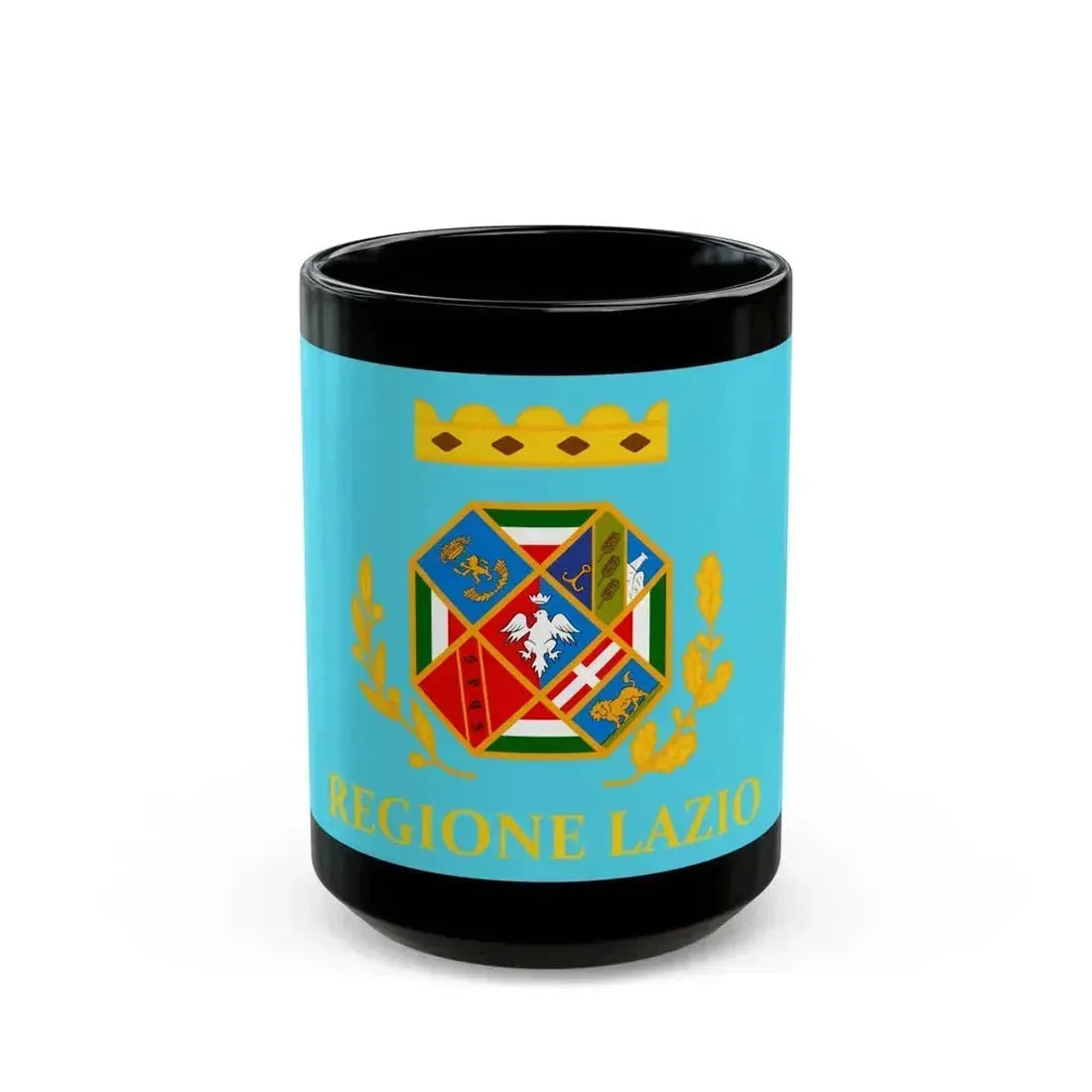 Flag of Lazio Italy - Black Coffee Mug 15oz - Go Mug Yourself