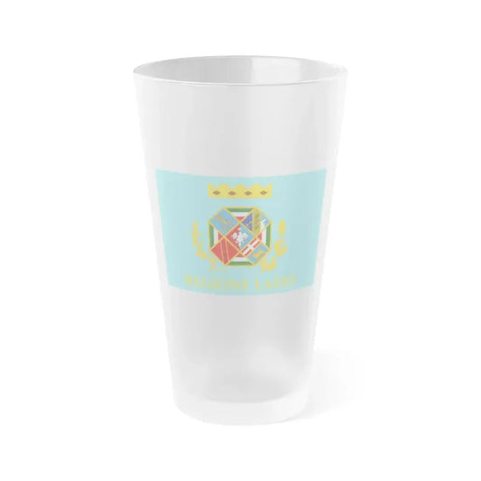 Flag of Lazio Italy - Frosted Pint Glass 16oz 16oz Frosted - Go Mug Yourself