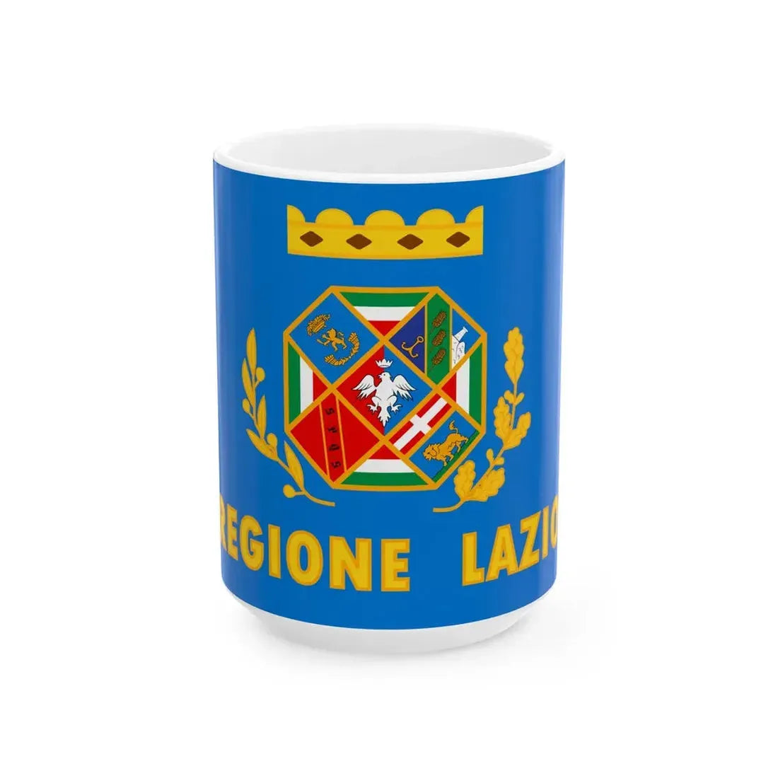 Flag of Lazio (Italy) White Coffee Mug 15oz - Go Mug Yourself
