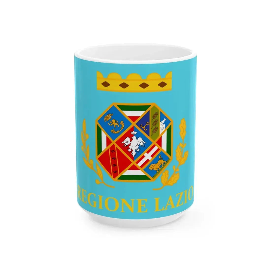Flag of Lazio Variant (Italy) White Coffee Mug 15oz - Go Mug Yourself