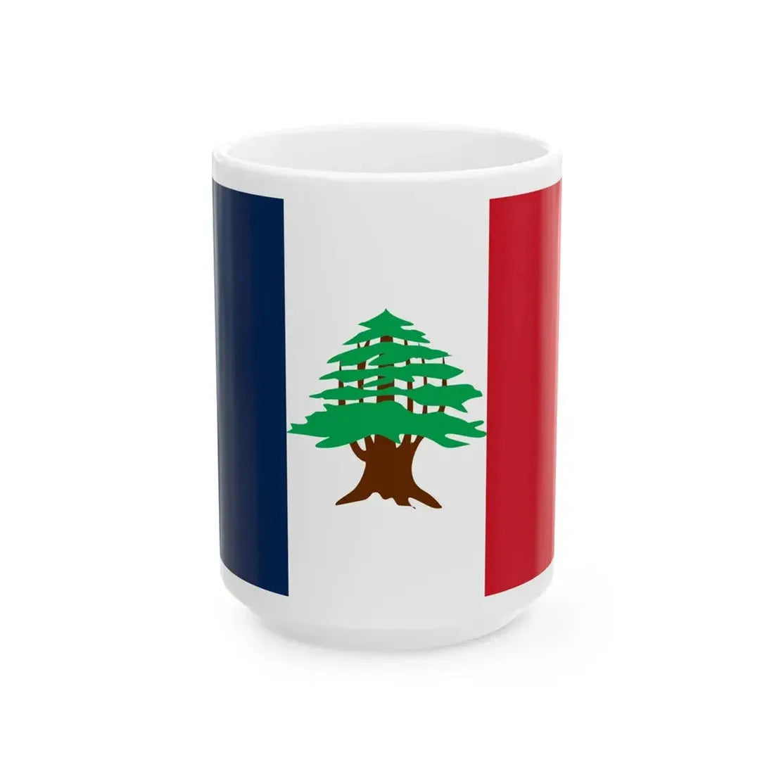 Flag of Lebanon 1920-1943 (Lebanon) White Coffee Mug 15oz - Go Mug Yourself
