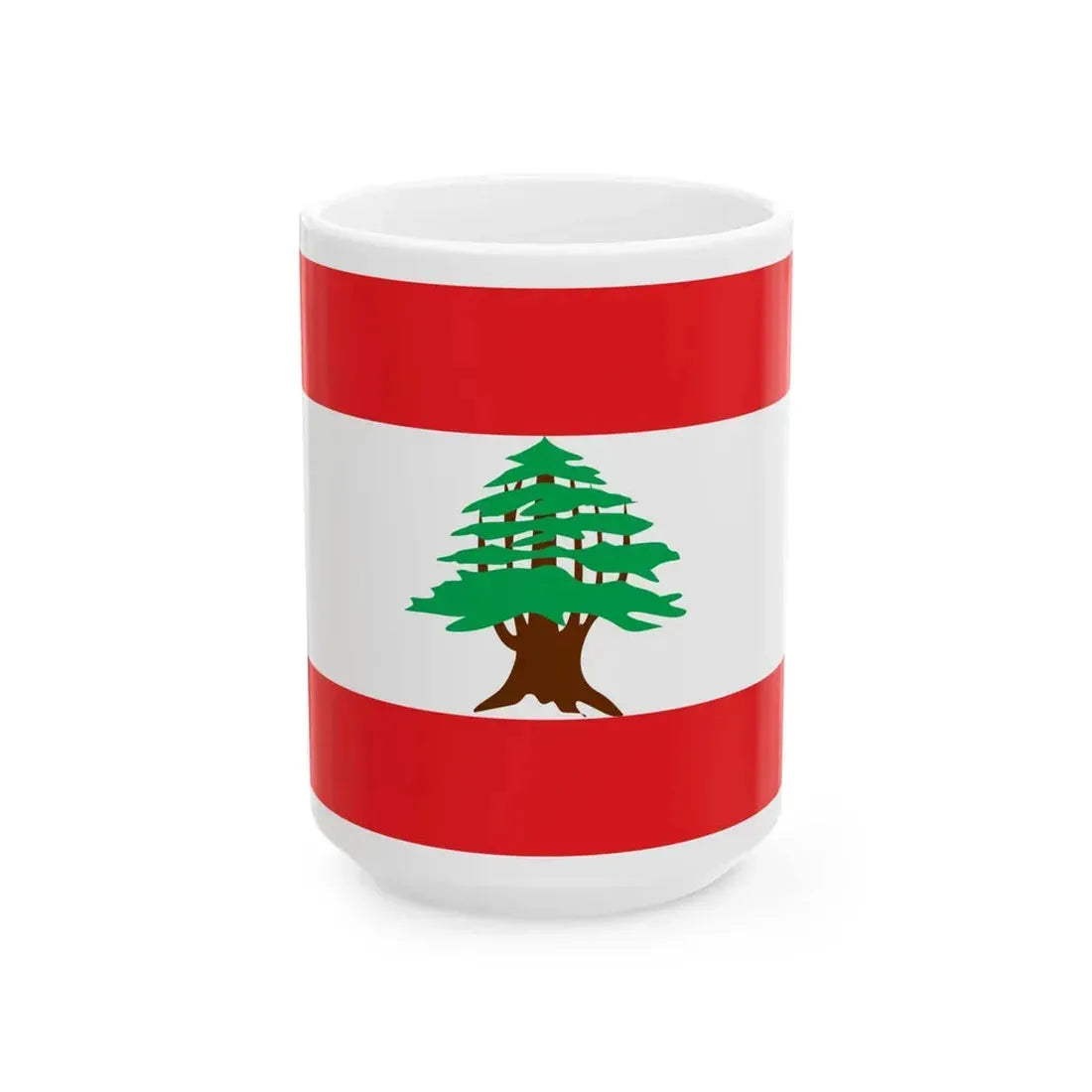 Flag of Lebanon 1943-1995 (Lebanon) White Coffee Mug 15oz - Go Mug Yourself