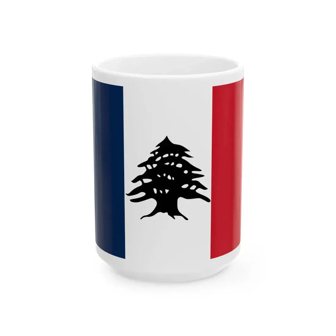 Flag of Lebanon during French Mandate 1920-1943 2 (Lebanon) White Coffee Mug 15oz - Go Mug Yourself