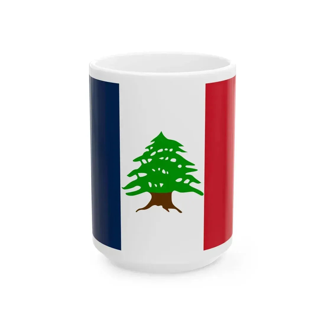Flag of Lebanon during French Mandate 1920-1943 3 (Lebanon) White Coffee Mug 15oz - Go Mug Yourself