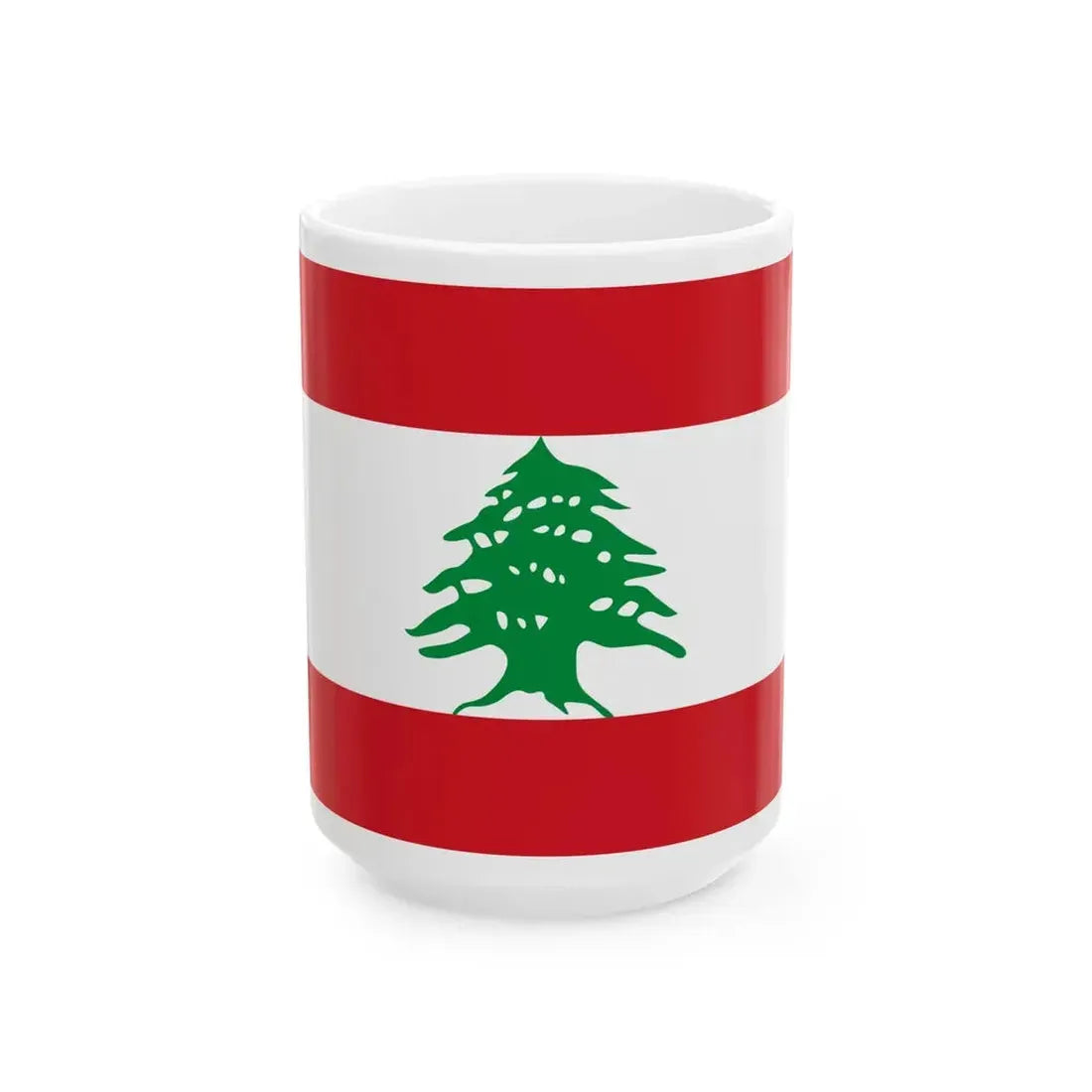 Flag of Lebanon (Lebanon) White Coffee Mug 15oz - Go Mug Yourself