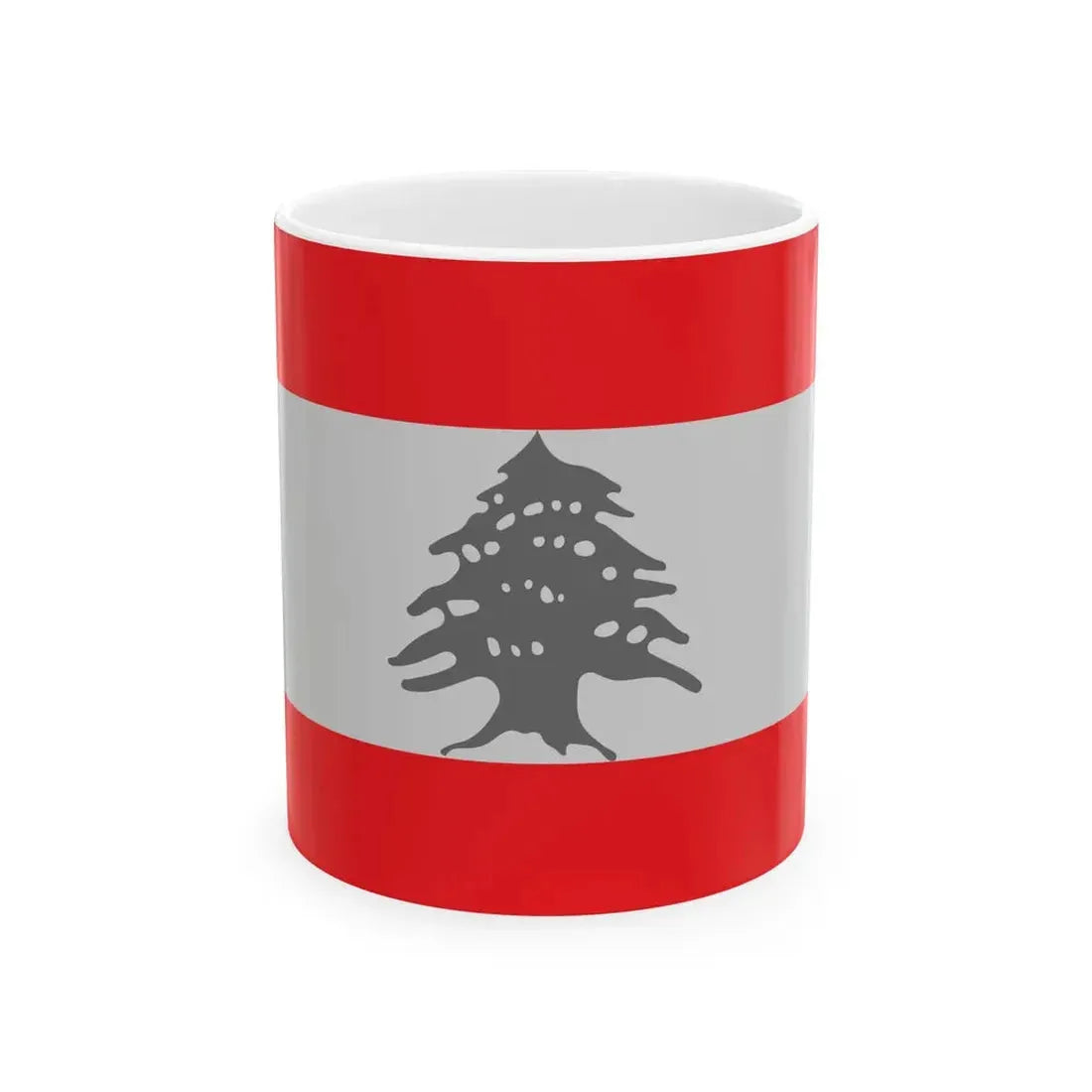 Flag of Lebanon - Red (Lebanon) White Coffee Mug 11oz - Go Mug Yourself