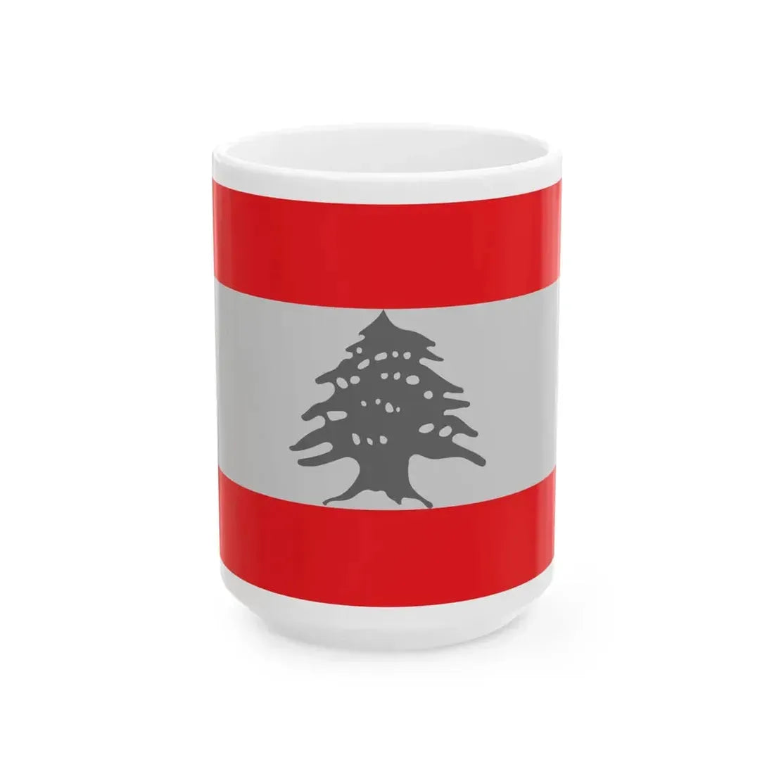 Flag of Lebanon - Red (Lebanon) White Coffee Mug 15oz - Go Mug Yourself