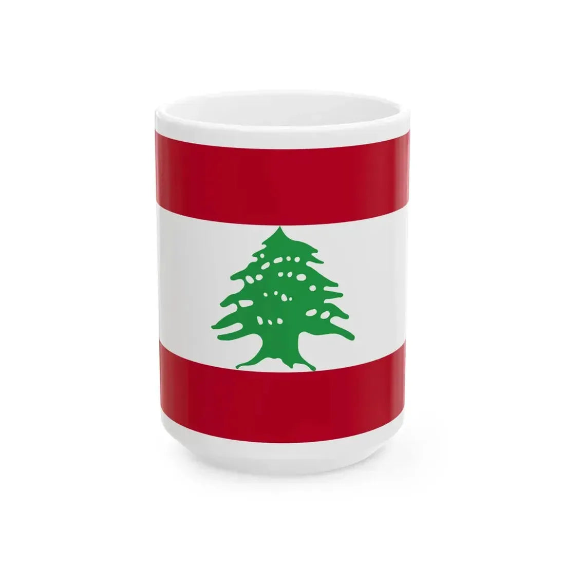 Flag of Lebanon WFB 2004 (Lebanon) White Coffee Mug 15oz - Go Mug Yourself