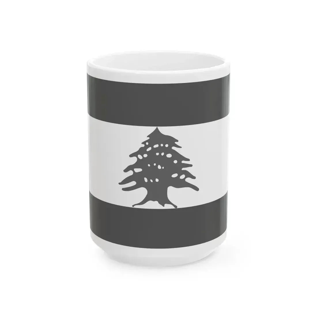 Flag of Lebanon - White (Lebanon) White Coffee Mug 15oz - Go Mug Yourself