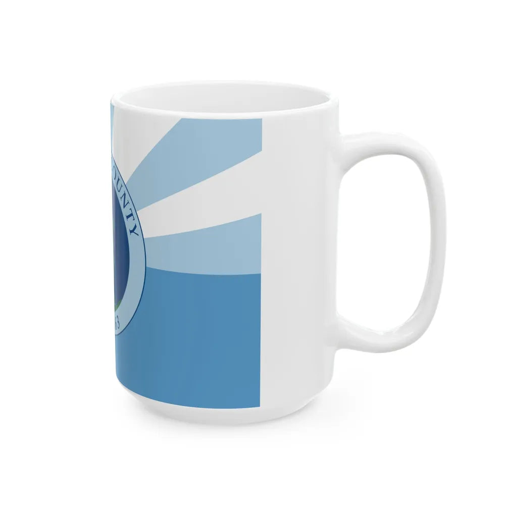 Flag of Leelanau County Michigan (United States) White Coffee Mug - Go Mug Yourself