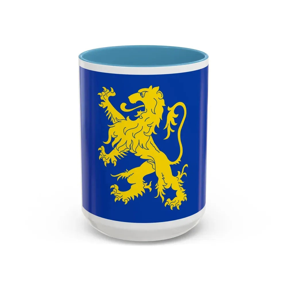 Flag of Leeuwarden the capital of the province of Friesland Netherlands - Accent Coffee Mug 15oz Light Blue - Go Mug Yourself