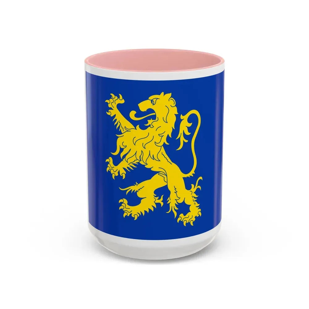 Flag of Leeuwarden the capital of the province of Friesland Netherlands - Accent Coffee Mug 15oz Pink - Go Mug Yourself