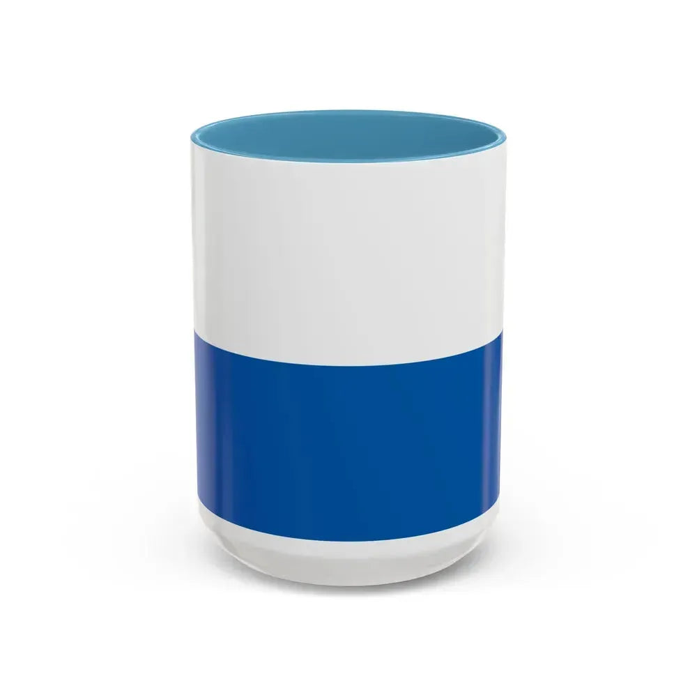 Flag of Legnica Poland - Accent Coffee Mug 15oz Light Blue - Go Mug Yourself
