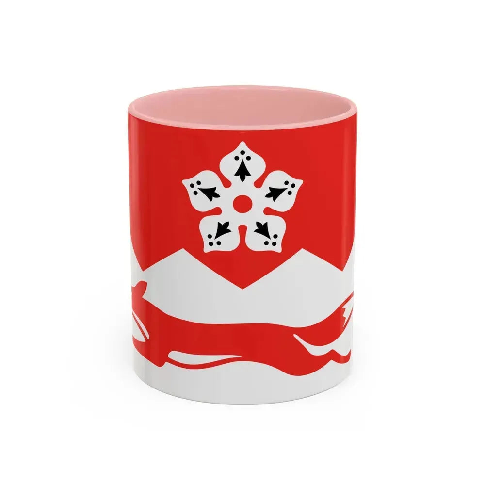 Flag of Leicestershire UK - Accent Coffee Mug 11oz Pink - Go Mug Yourself