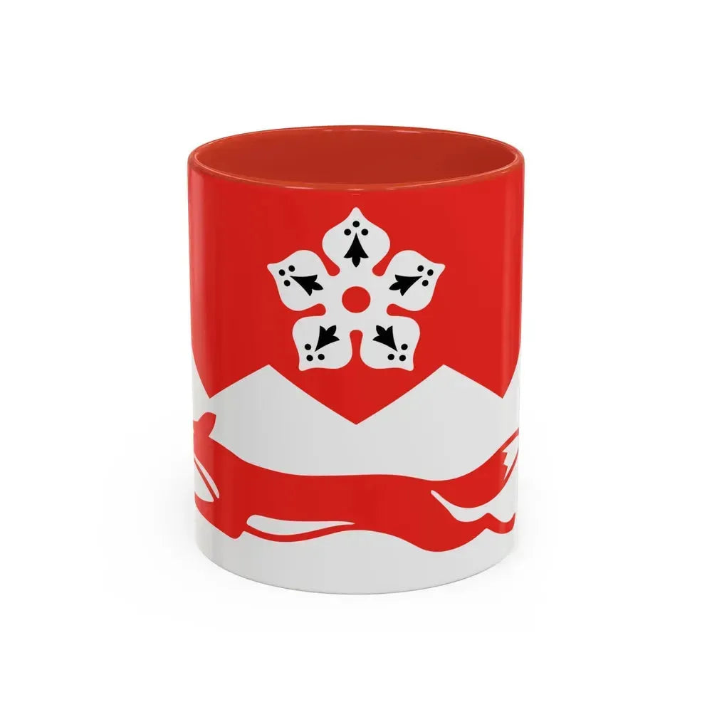 Flag of Leicestershire UK - Accent Coffee Mug 11oz Red - Go Mug Yourself