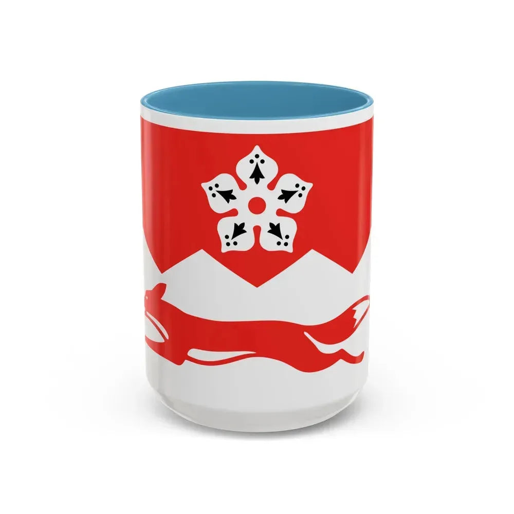 Flag of Leicestershire UK - Accent Coffee Mug 15oz Light Blue - Go Mug Yourself