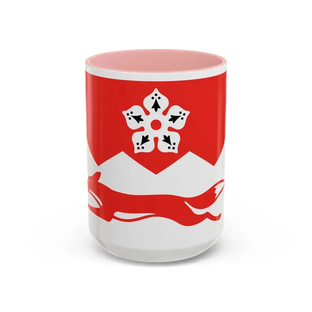 Flag of Leicestershire UK - Accent Coffee Mug 15oz Pink - Go Mug Yourself